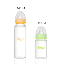 Personnalisé Nouveau-Né Oem Anti Colique En Gros Sans Bpa Eco Enfants Nourrir La Bouteille En Verre De Lait Naturel Pour Bébé